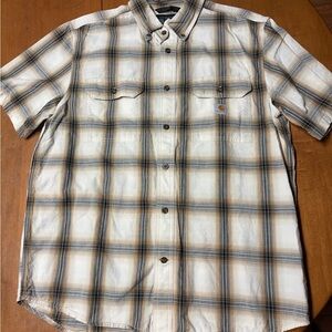 Carhartt Men's Casual Plaid Shirt - Tan and Brown